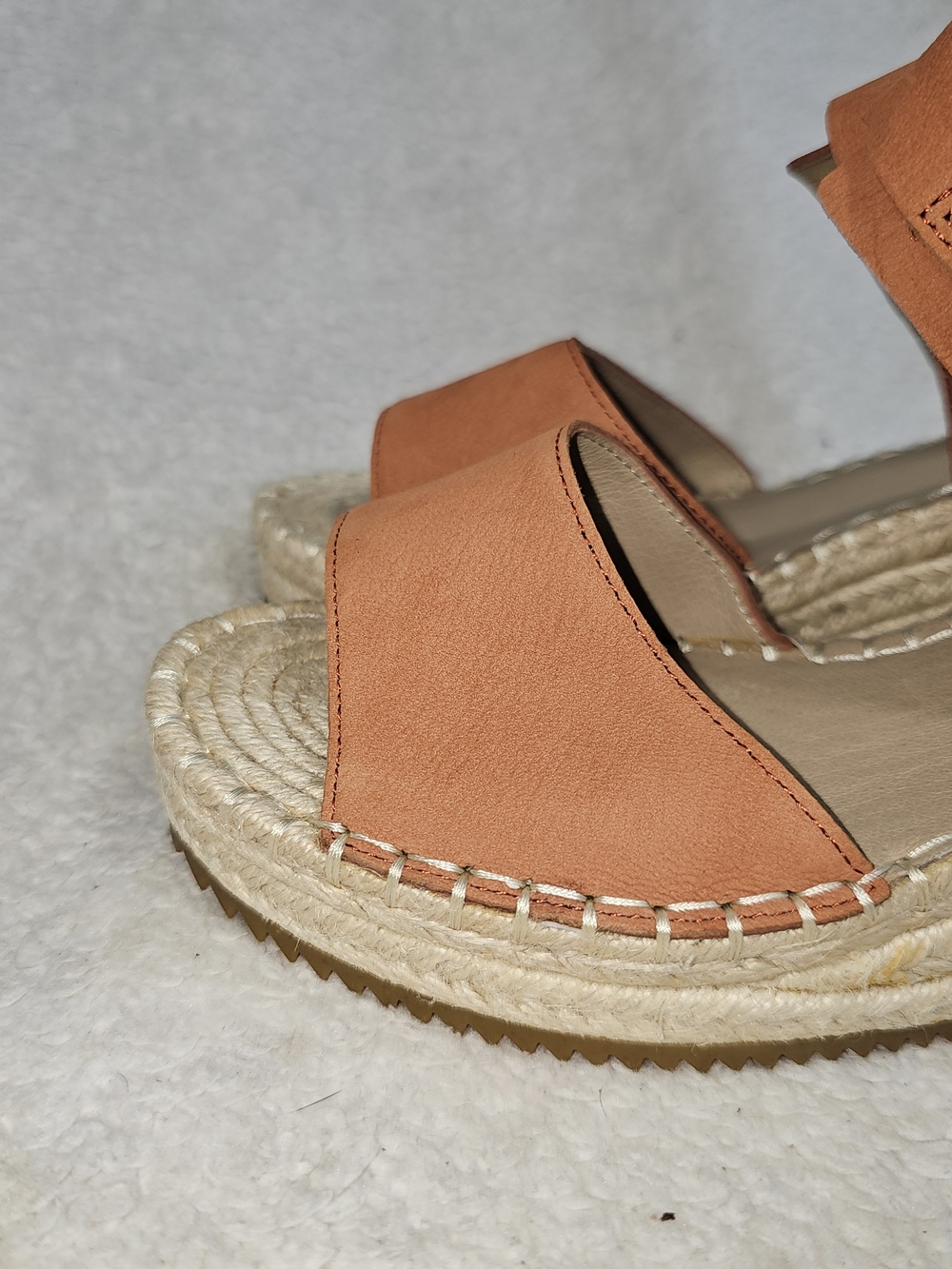 Eileen Fisher Weslia Espadrille Wedge Sandal Cider Leather Size 6.5 Coastal. - Picture 2 of 12